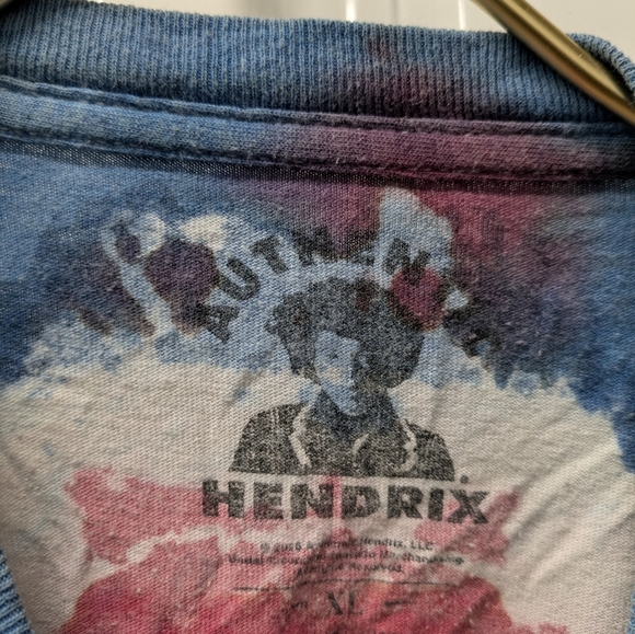 Authentic Hendrix Tie-Dye Graphic Tee - Blue and Red - Picture 4 of 5